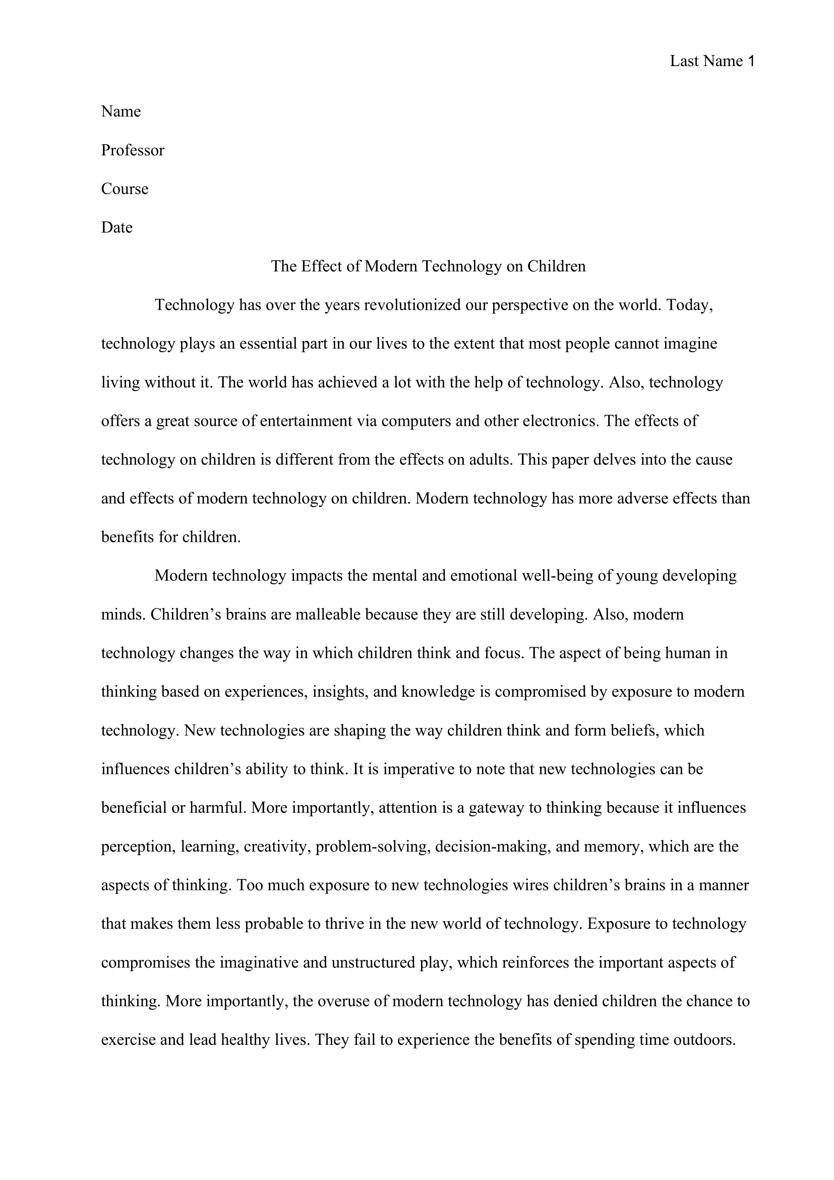Examples of a cause and effect essay