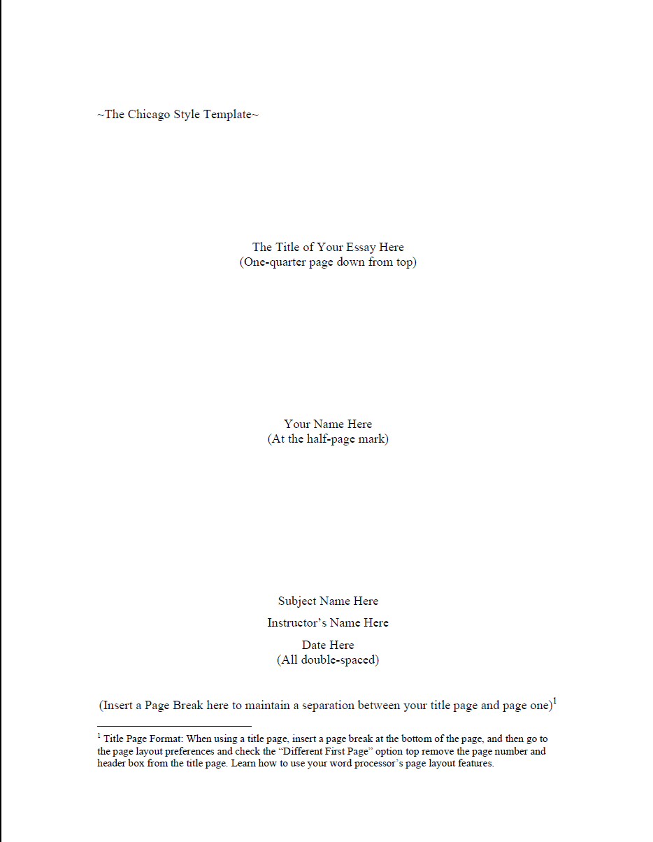 chicago style term paper sample