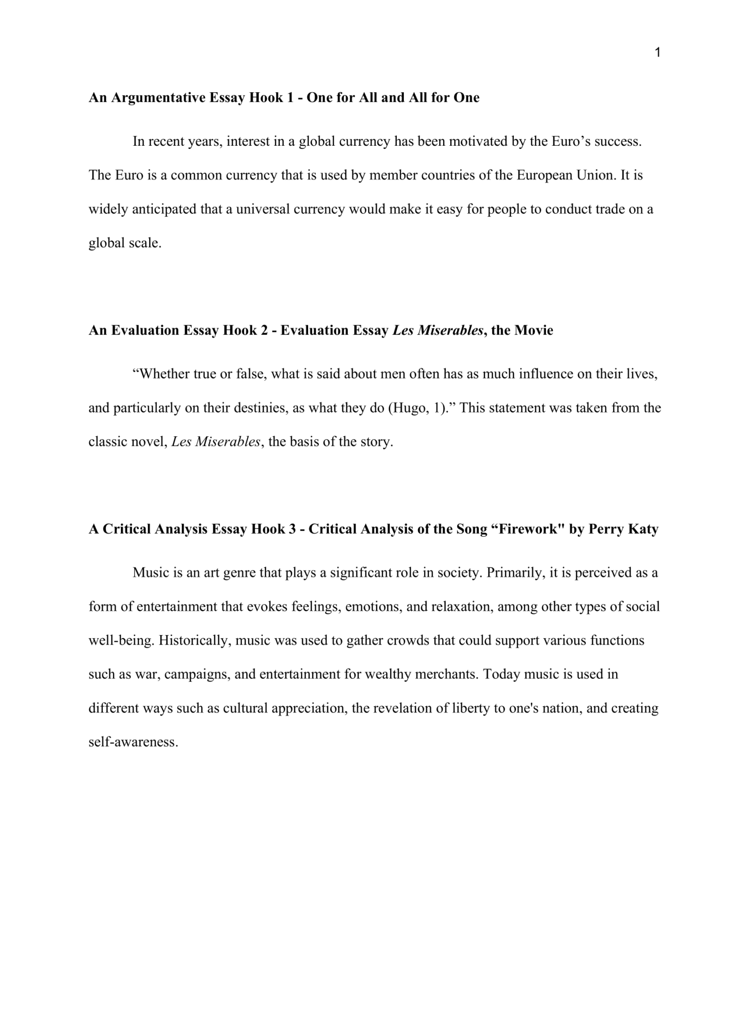 Essay Hook Examples Sample ️ Bookwormlab.com