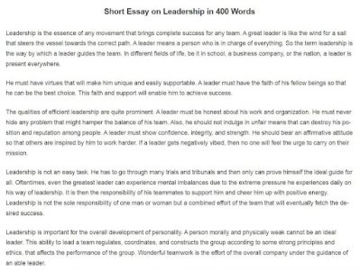 Leadership essay example 1