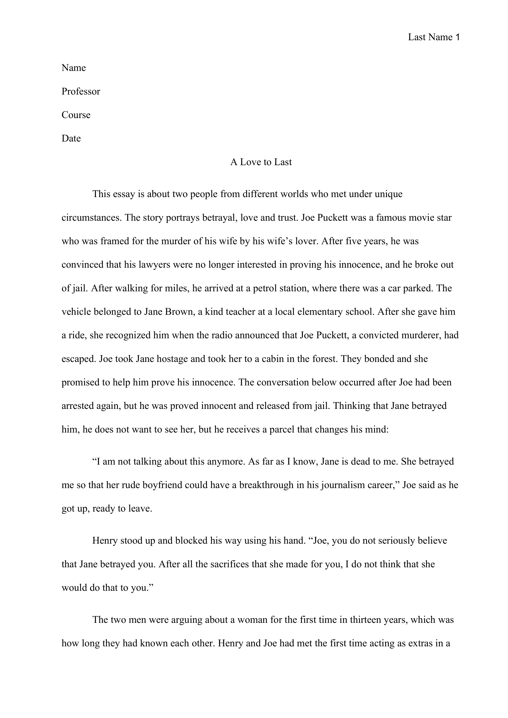 narrative essay about book