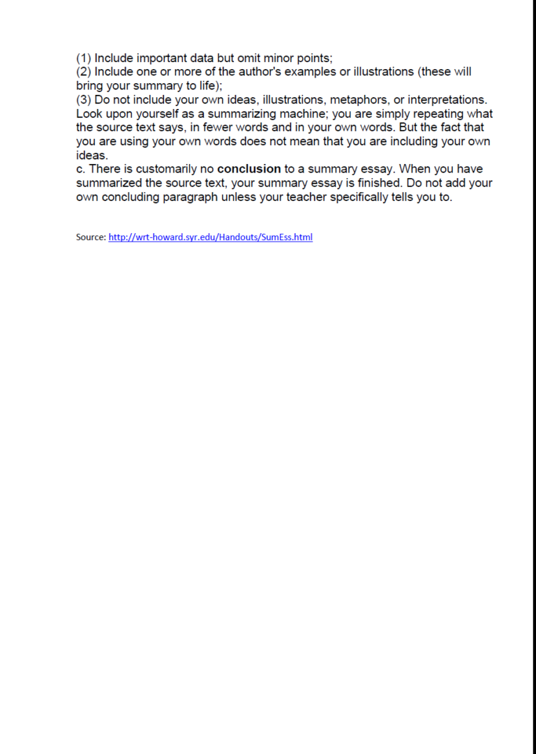 Summary Essay Example How To Write An Essay Summary BookWormLab
