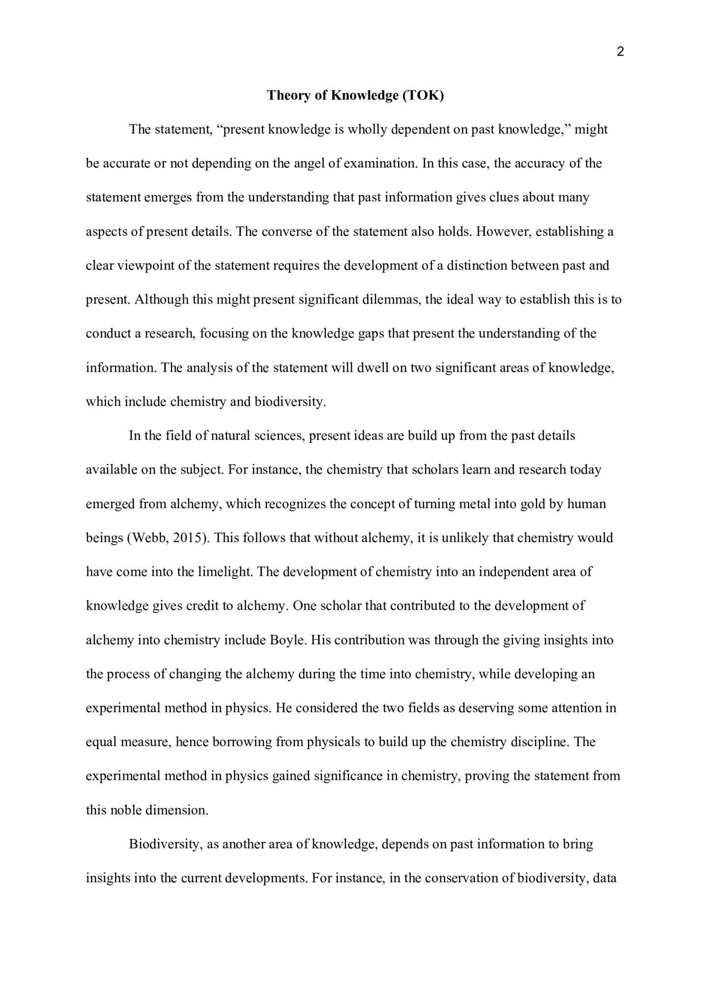 Tok Essay Example Sample Bookwormlab