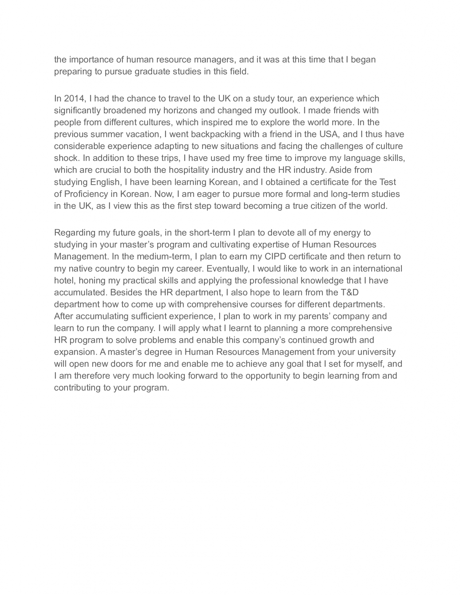 MBA Personal Statement Examples Sample Bookwormlab