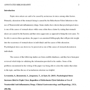 Annotated bibliography introduction example 1